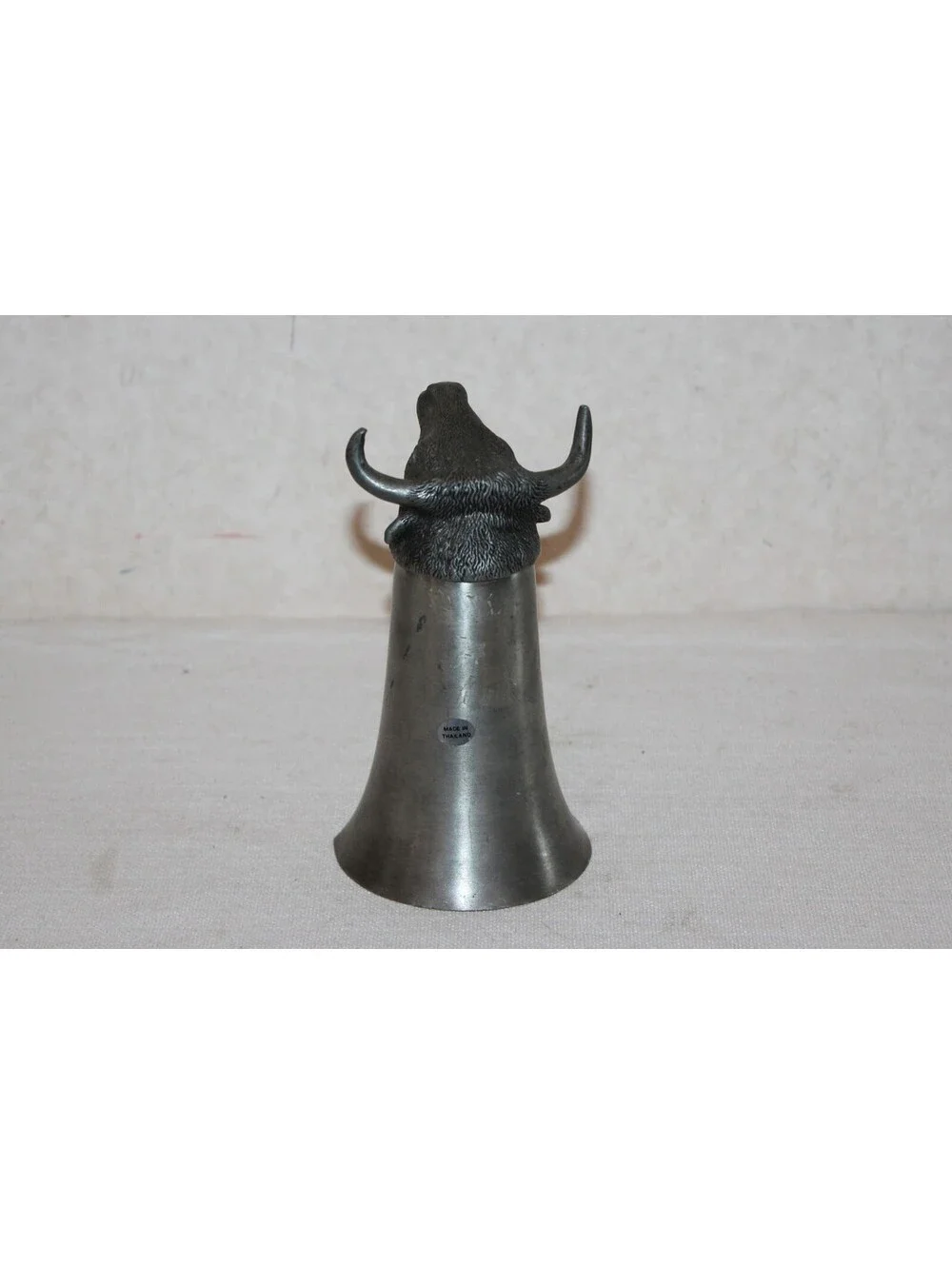 Vintage Pewter Bull Stirrup Cup Chalice Made in Thailand Western Hunting Cup